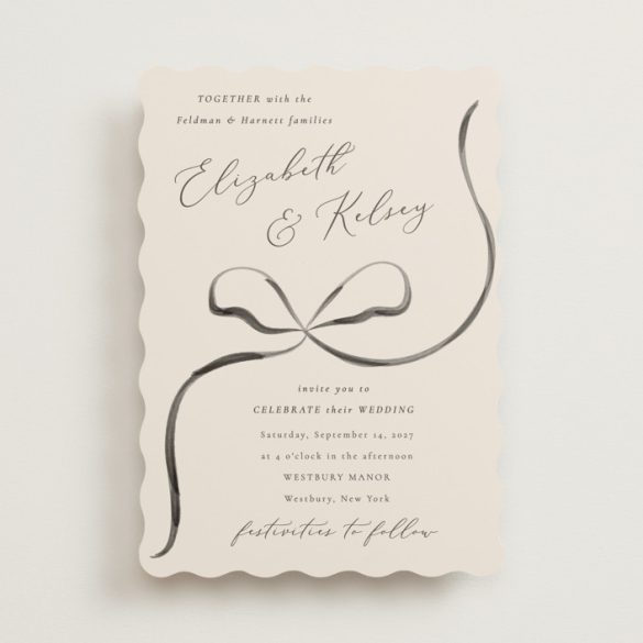 bow wedding invitation