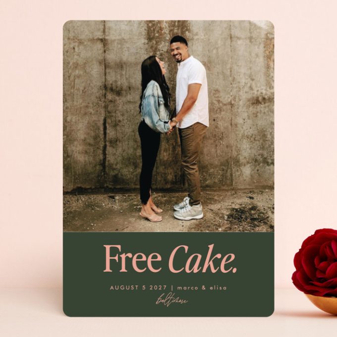 free cake save the date