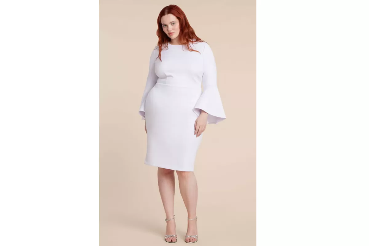 long sleeve plus size bridal shower dress