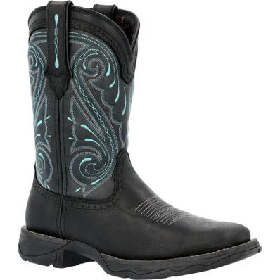 midnight sky black western boot with blue