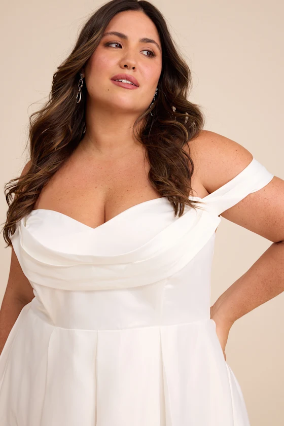 off the shoulder bridal shower dress in plus size