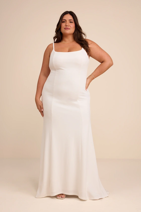 sleeveless plus size bridal shower dress for bride