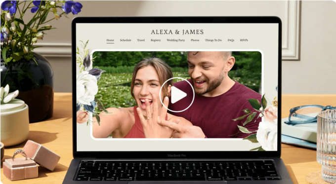video on wedding website