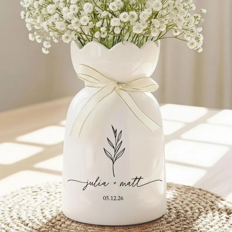 personalized wedding vase for wedding gift on etsy