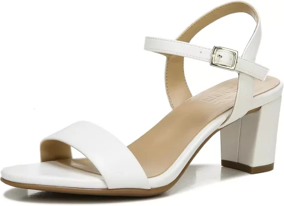 Close up of comfortable womens wedding shoes