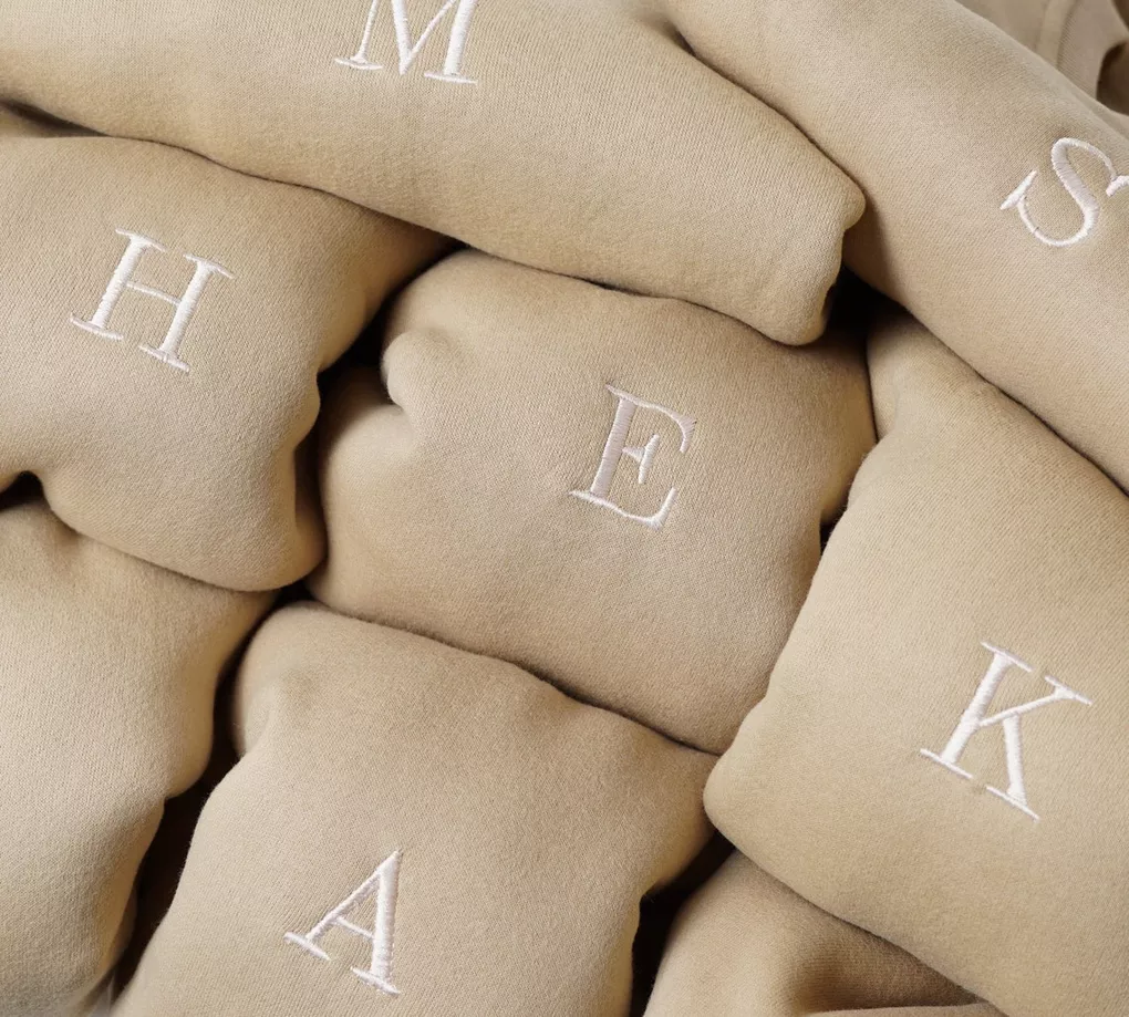 custom embroidered bridesmaid sweatshirts with initials