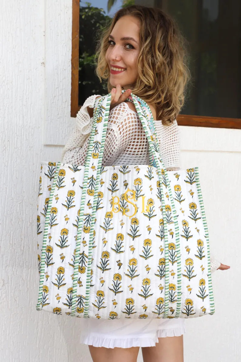 personalized embroidered bridesmaid tote bag gift