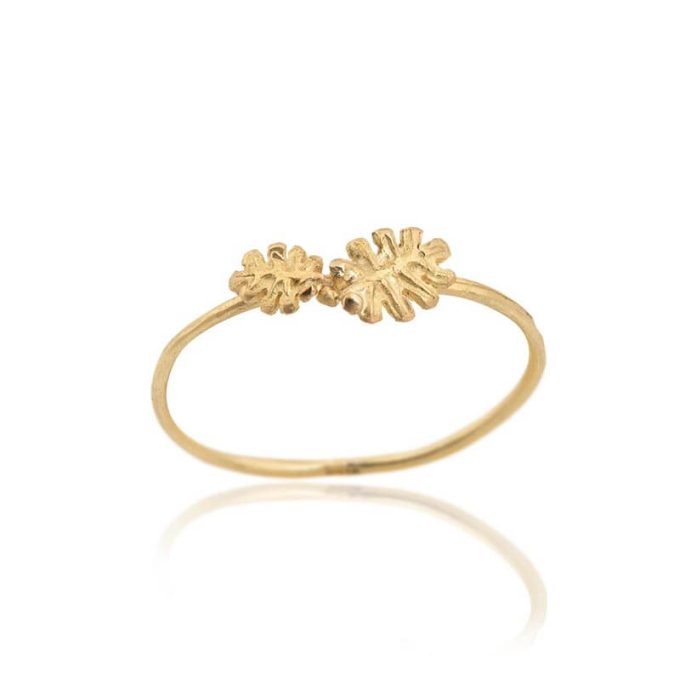 gold leaves ring