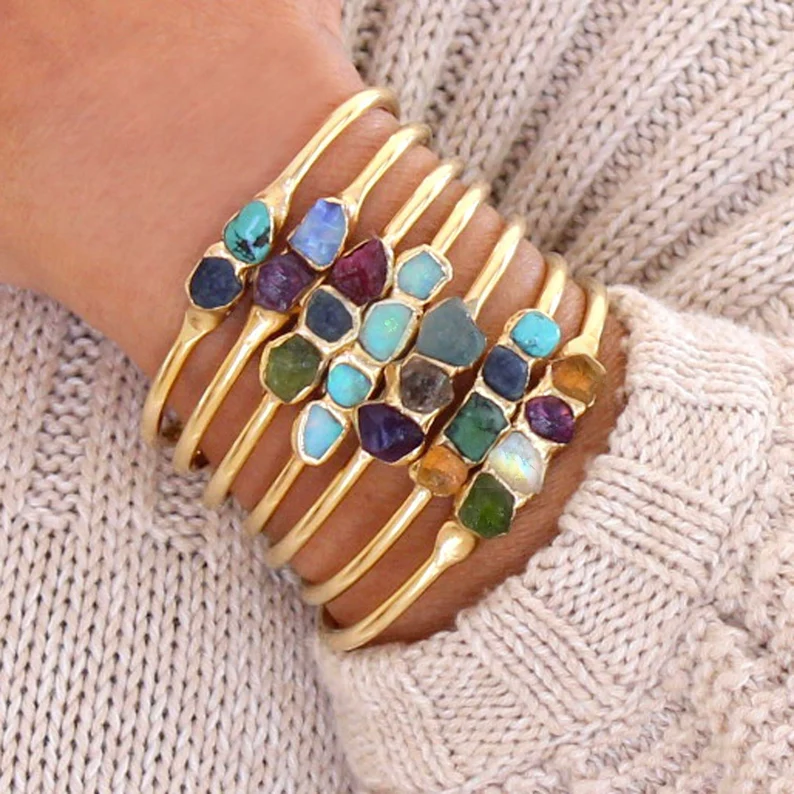 birthstone cuff bracelet for bridesmaid gifts by etsy jeweler