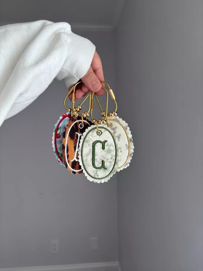 personalized embroidered keychain
