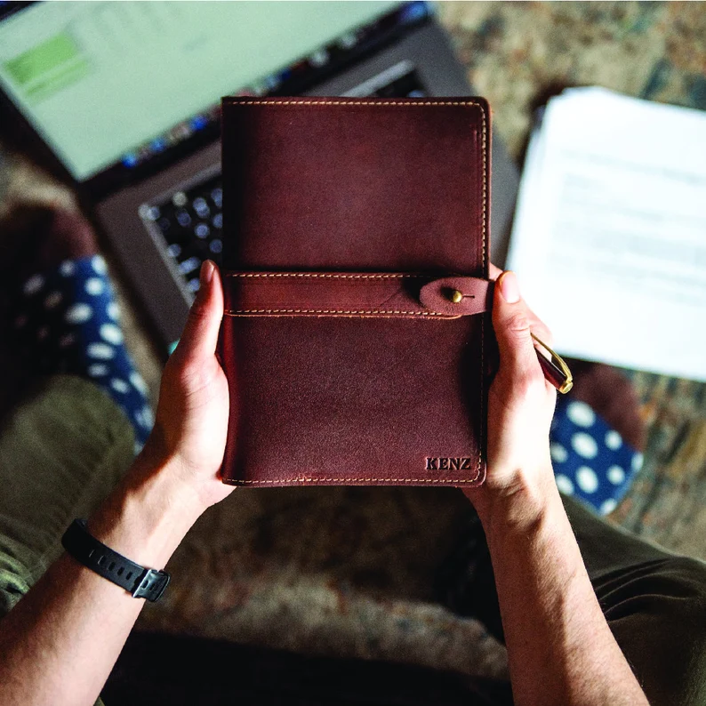 personalized leather journal gift for her