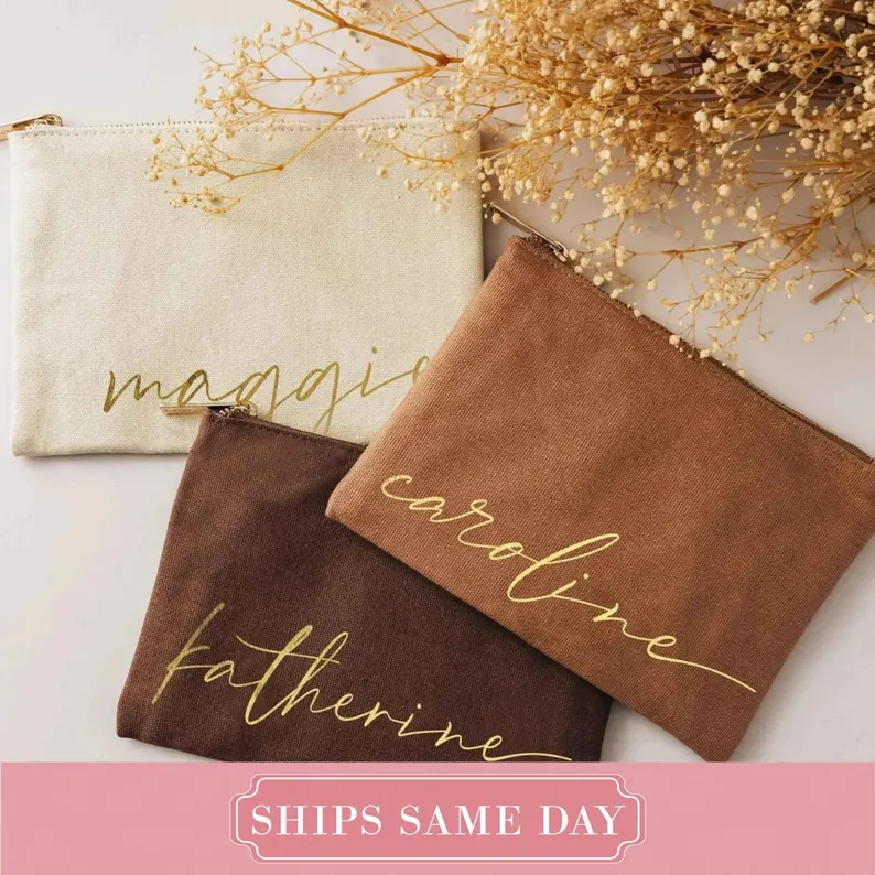 personalized bridesmaid makeup case