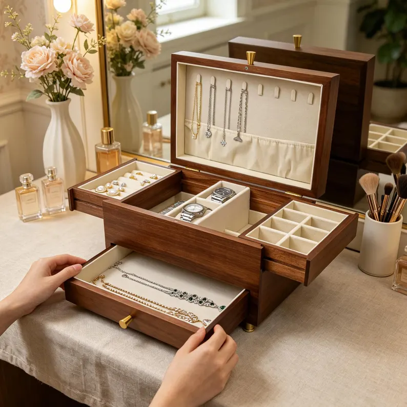 wooden jewelry box for bridesmaids