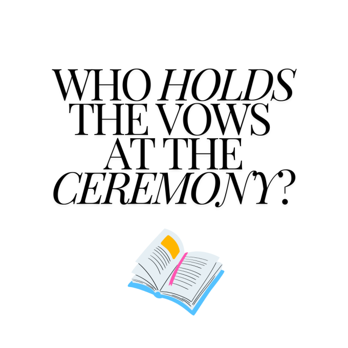 who carries vow books down the aisle at a wedding