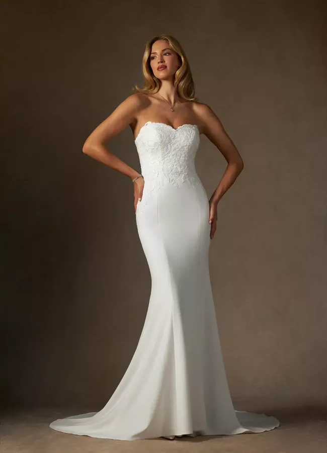Crepe wedding dress under $400
