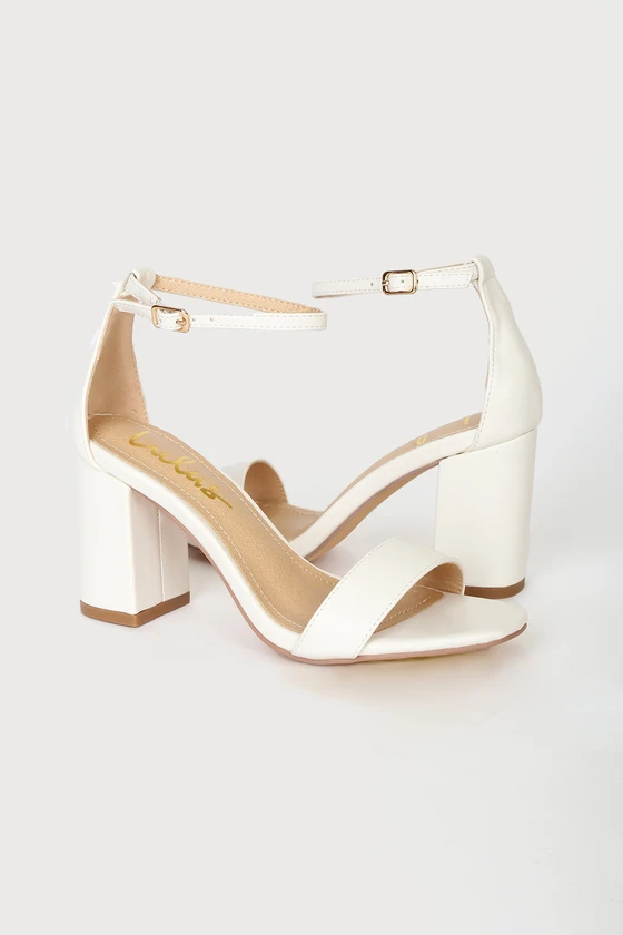 white block heel for wedding