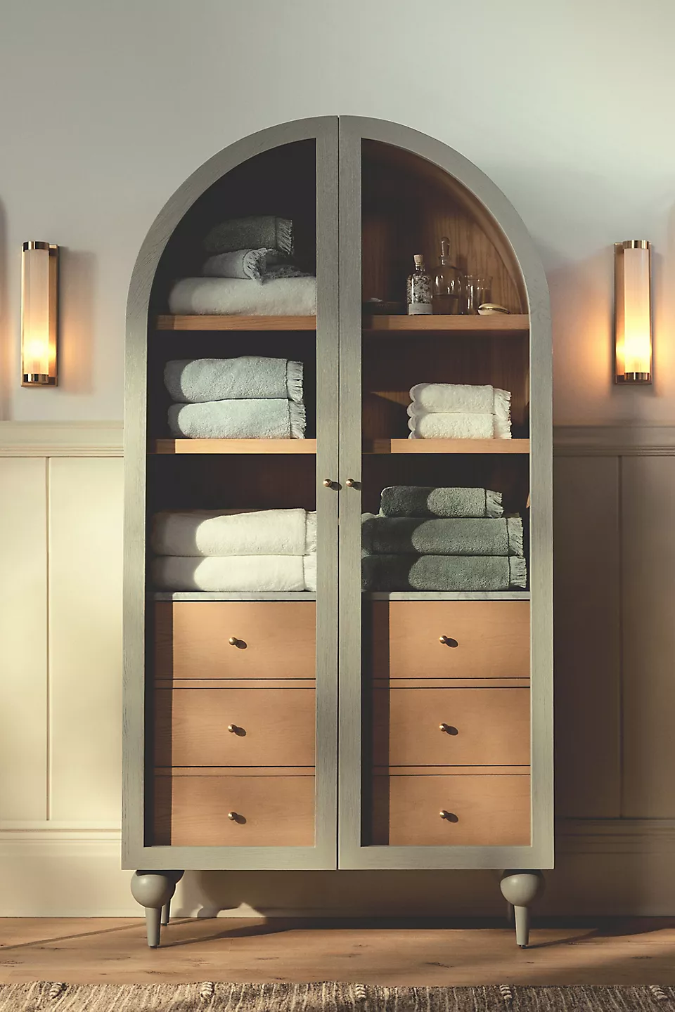 elegant rounded arch cabinet for storage