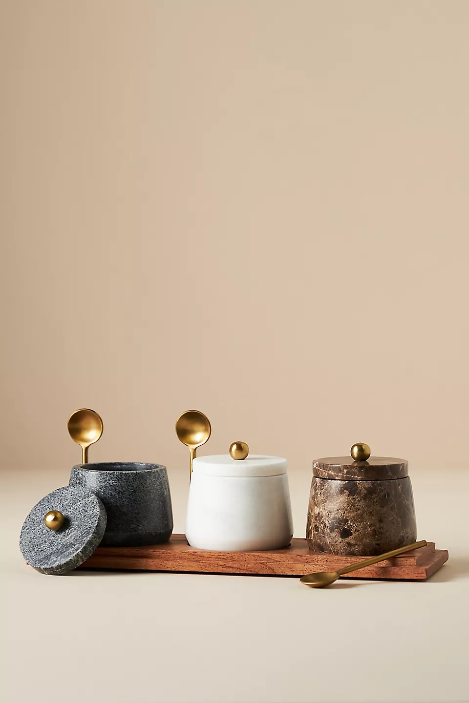 marble condiment set for entertaining gift