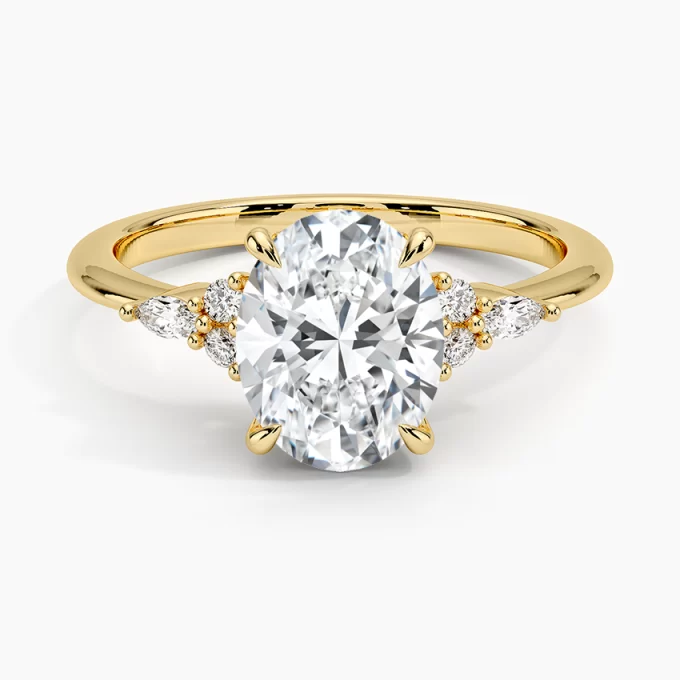 Oval lab diamond engagement ring