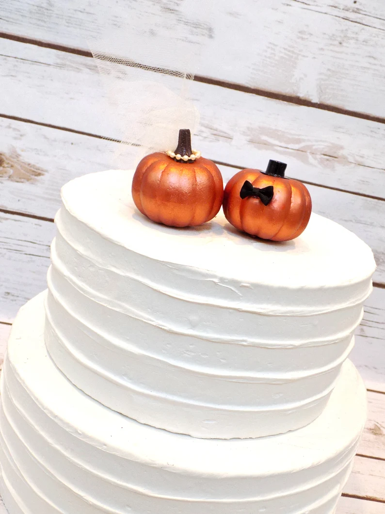fall pumpkin wedding cake topper
