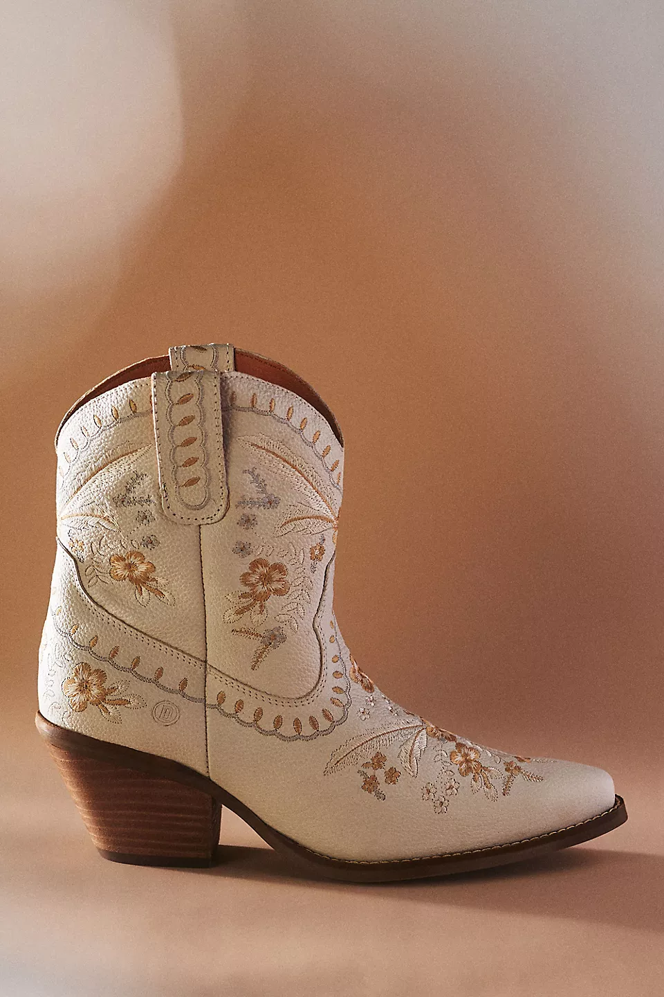 embroidered leather bridal booties