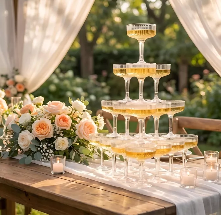 champagne tower glasses