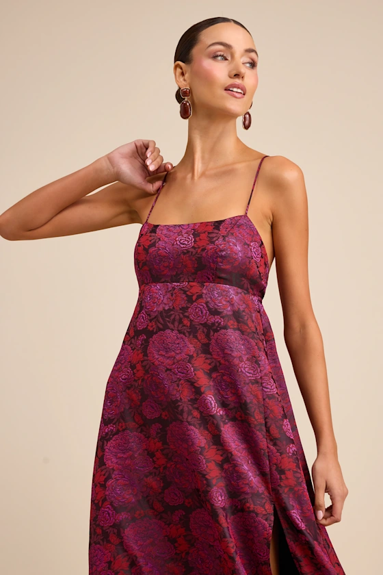 burgundy floral maxi dress