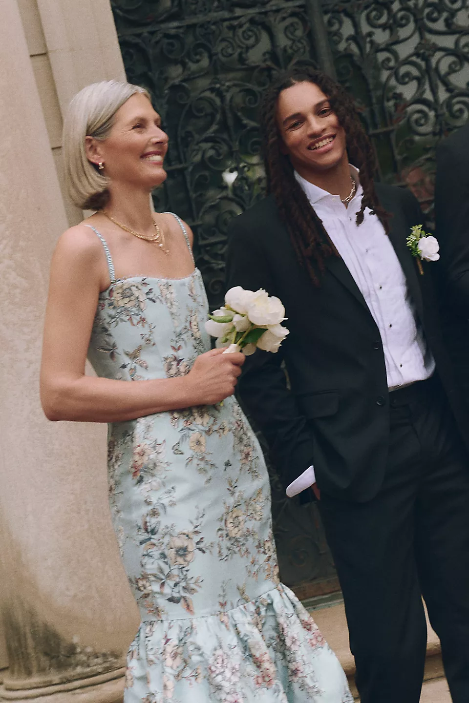 light blue brocade corset mother of the bride dress