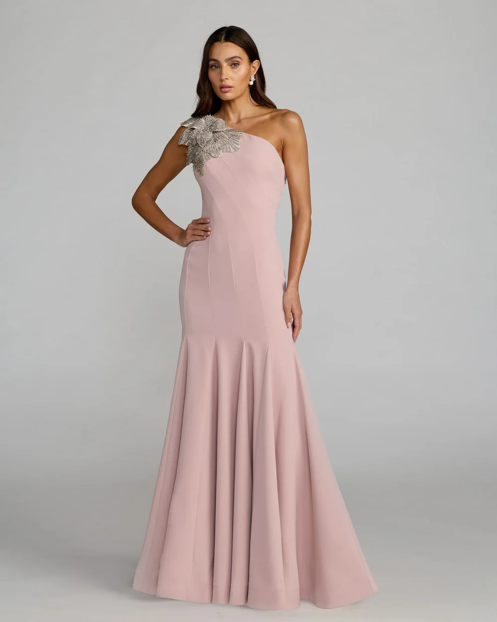 rose pink embellished mother of the bride gown