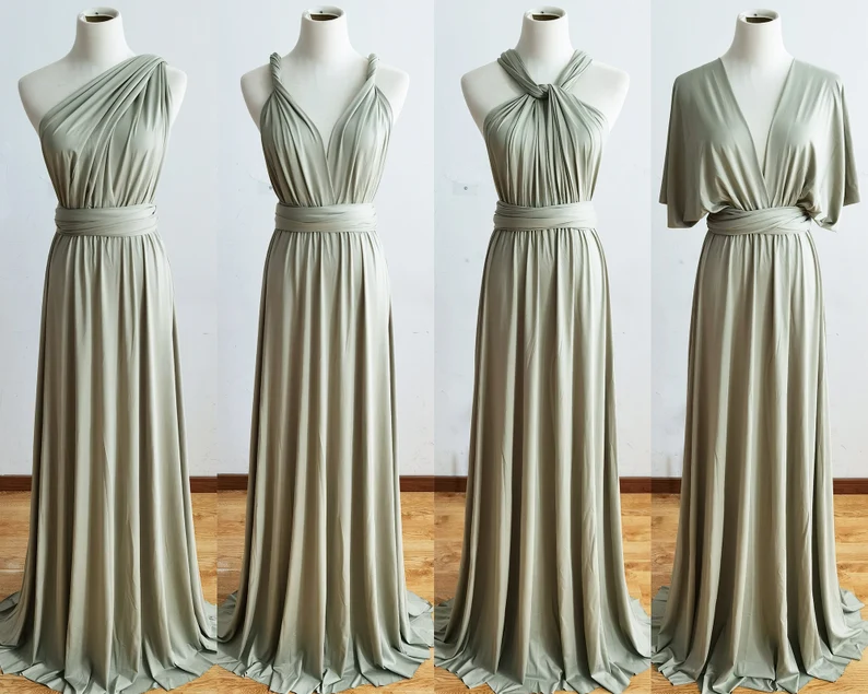 sage green multiwear bridesmaid dresses they will love to wear