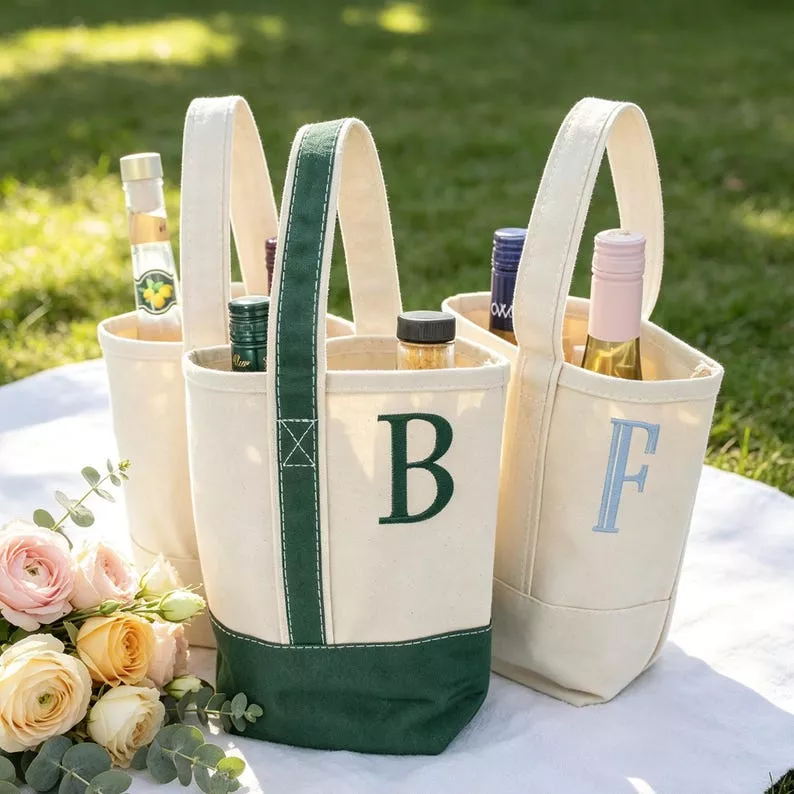 hostess gift wine tote bag