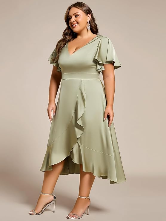 Affordable burgundy bridesmaid dress from Amazon by Ever-Pretty with chiffon details