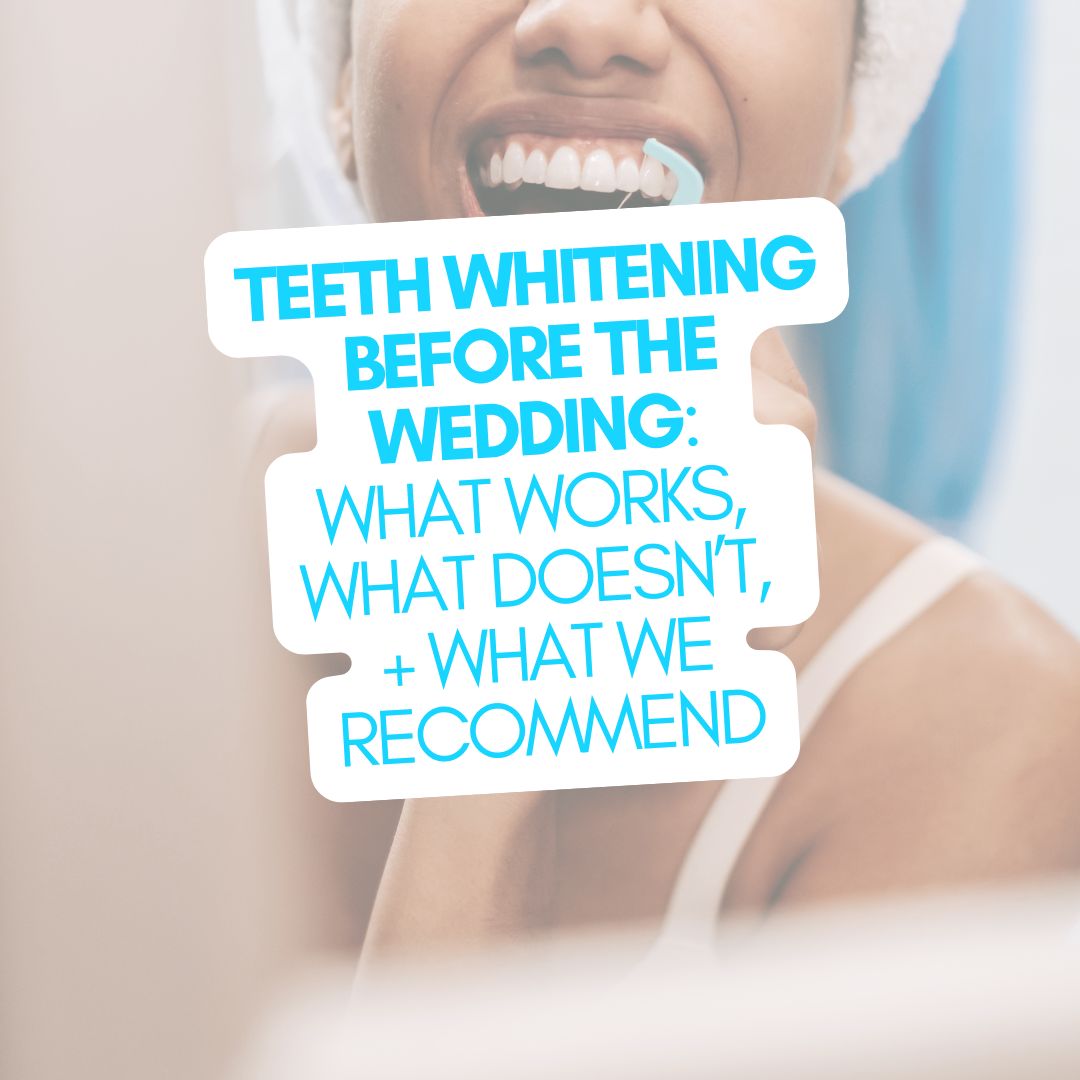 Bride smiling with white teeth before her wedding day
