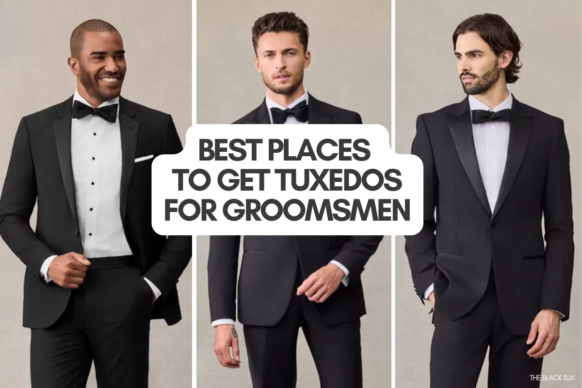 Groomsmen wearing tuxedos for a wedding