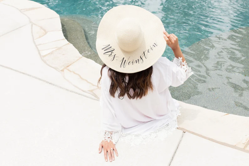 bridal sun hat for honeymoon