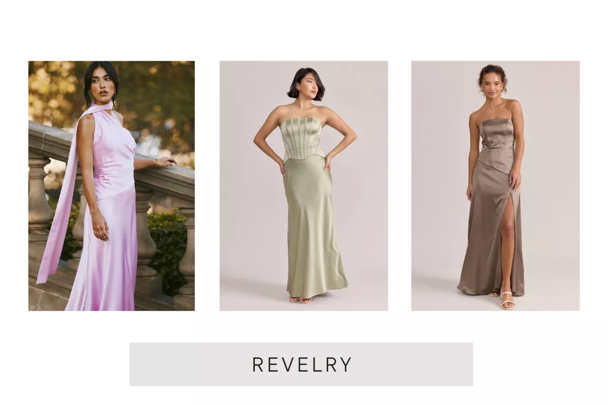 bridesmaid dress from Revelry – home try-on program with inclusive sizing and modern styles