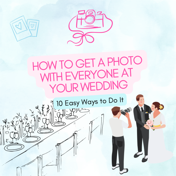 Photo with all wedding guests at a reception