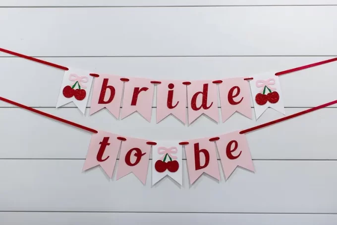 cherry bridal shower theme garland
