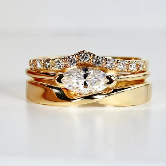 14k rose gold twisted wedding band by Melt'm Jewelry