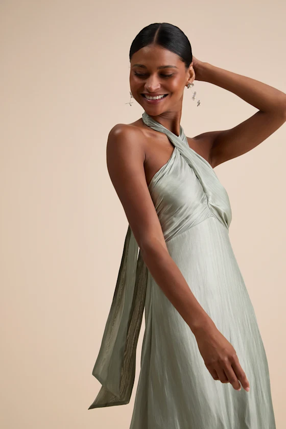 affordable sage bridesmaid dress from Lulus