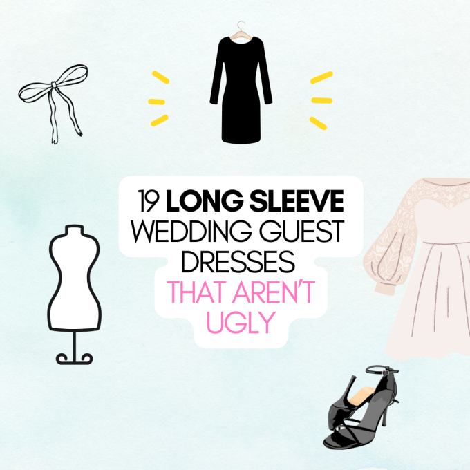 Long sleeve wedding guest dresses