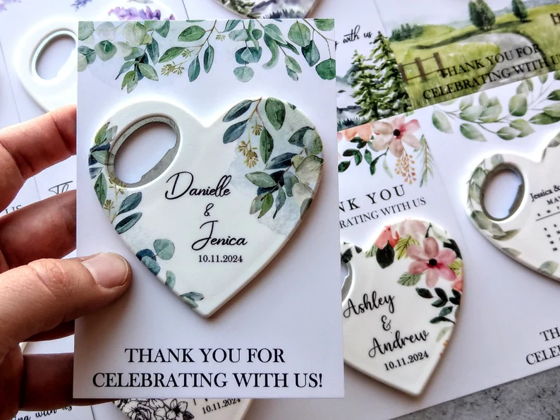 Bottle opener magnet wedding favors in bulk for guests