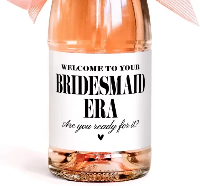 Bridesmaid era wine bottle label
