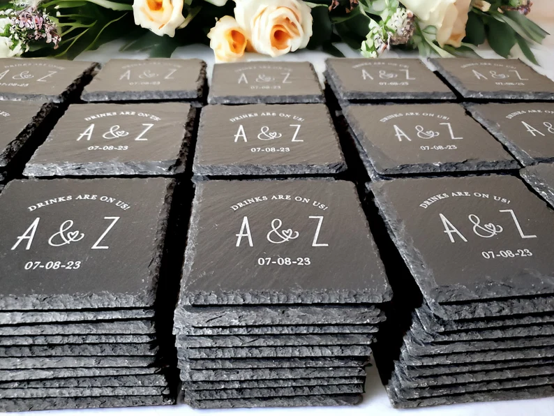 affordable wedding favors in bulk coasters for guests