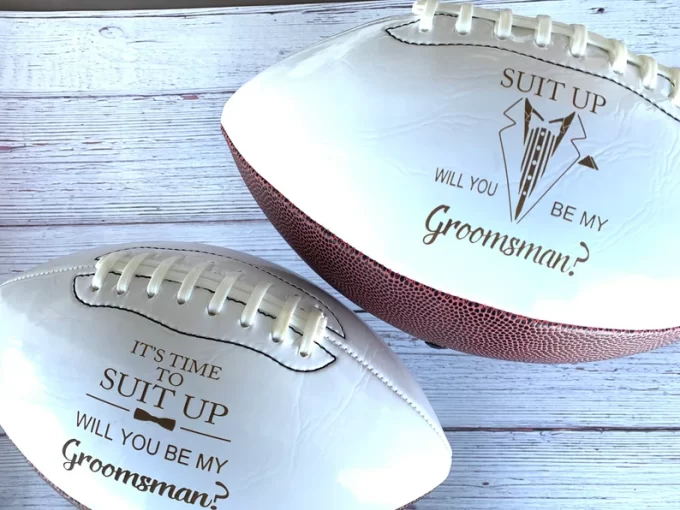 Groomsmen proposal football personalized