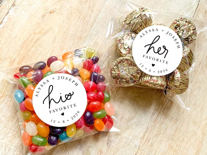 his hers candy bags for bulk wedding favors