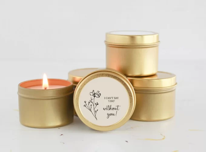 Be my bridesmaid proposal candle