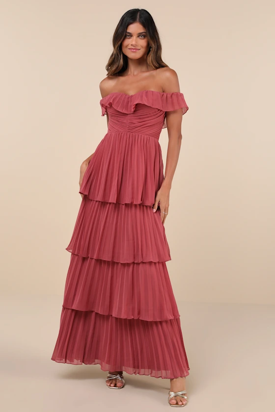 tiered bridesmaid dress with layers