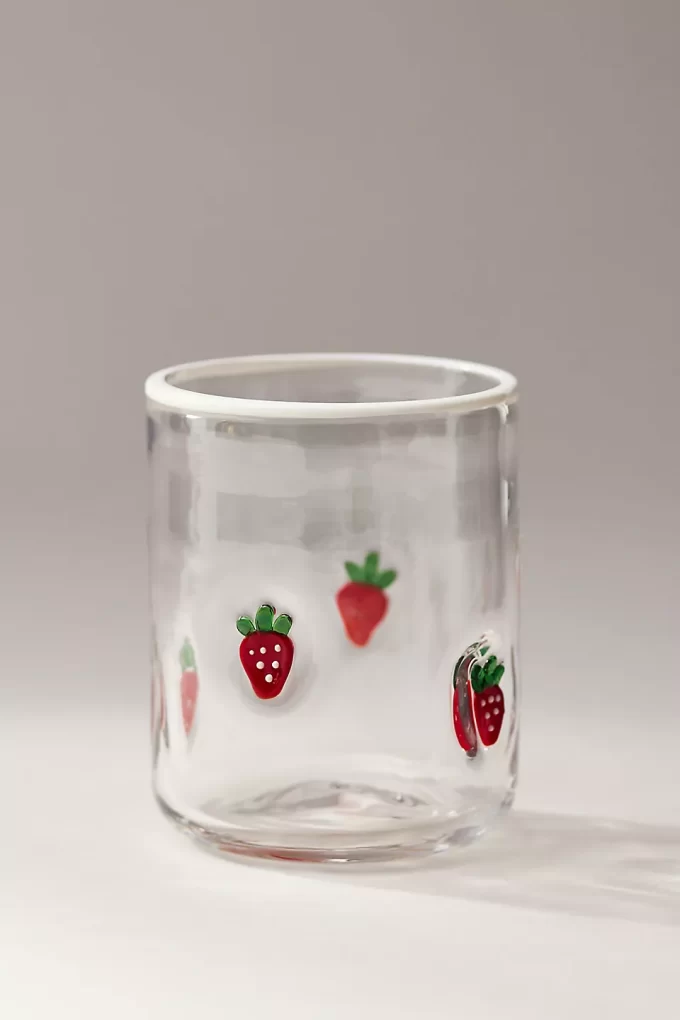 strawberry anthropologie icon juice glass