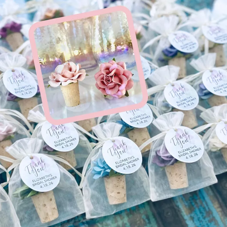 flower wine bottle stoppers for bulk wedding favors